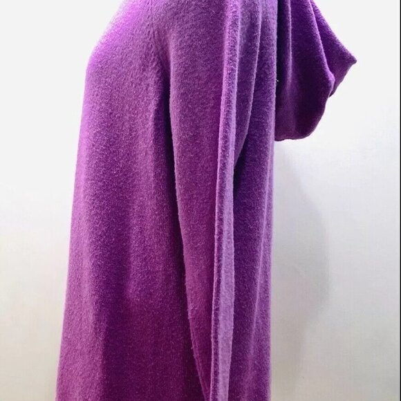 LOFT Women Long Sleeve Pullover Hooded Lounge Purple Casual Sweater Size Small - Picture 8 of 12